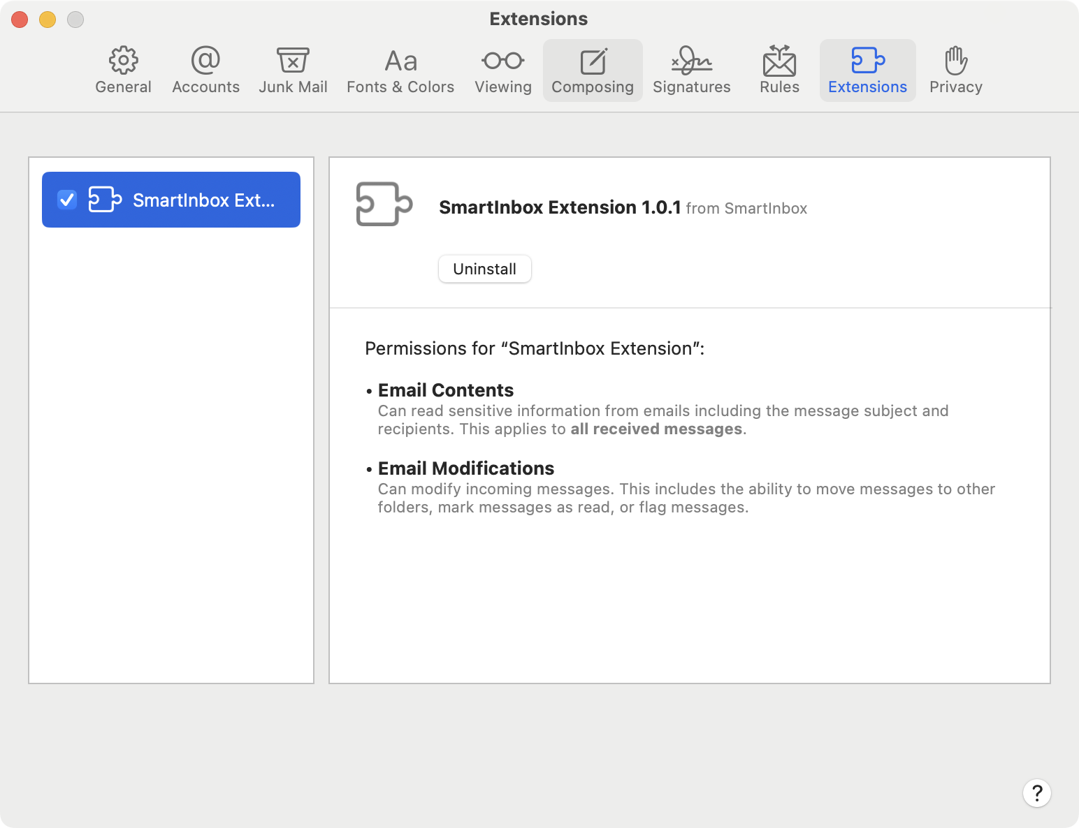 Mail.app Extensions