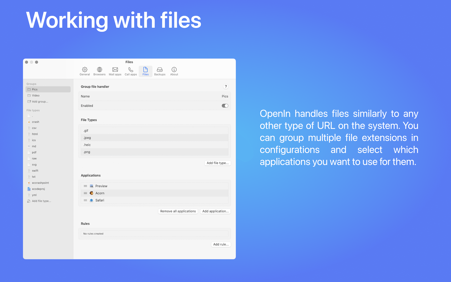 Working with files