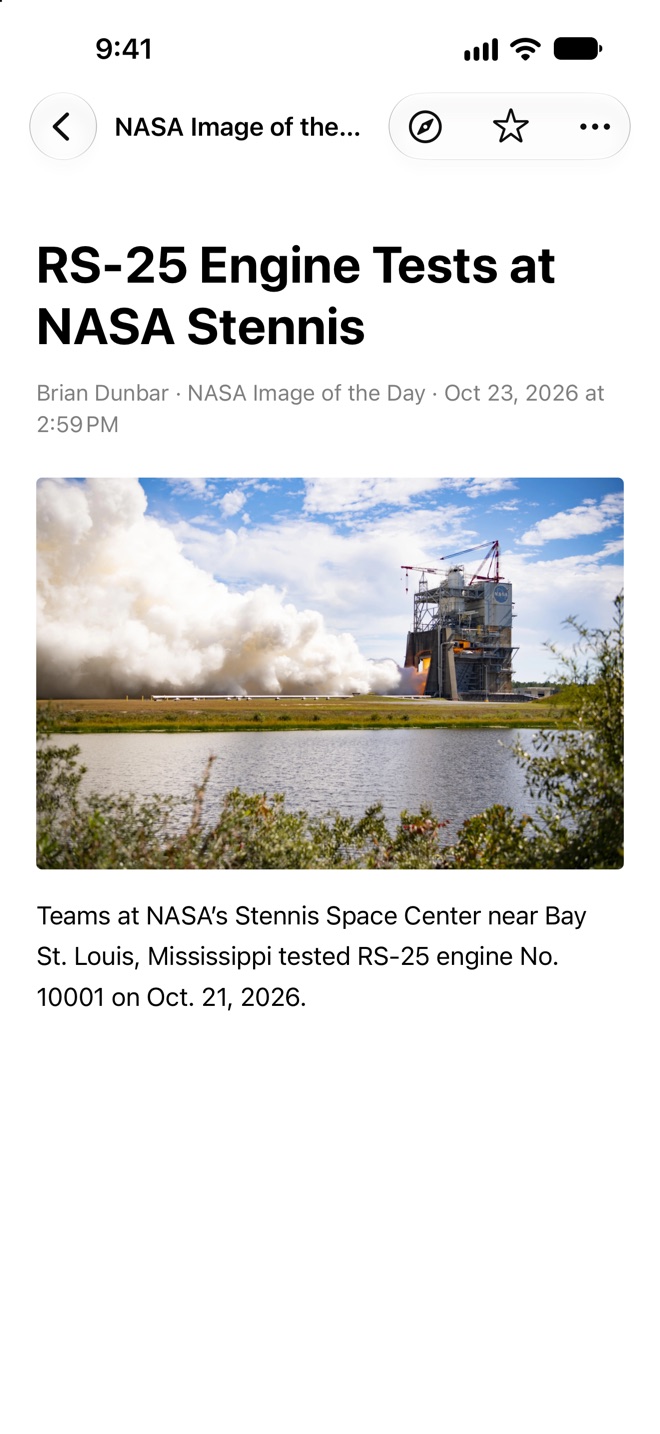 ReadAll on iPhone: an article with its picture