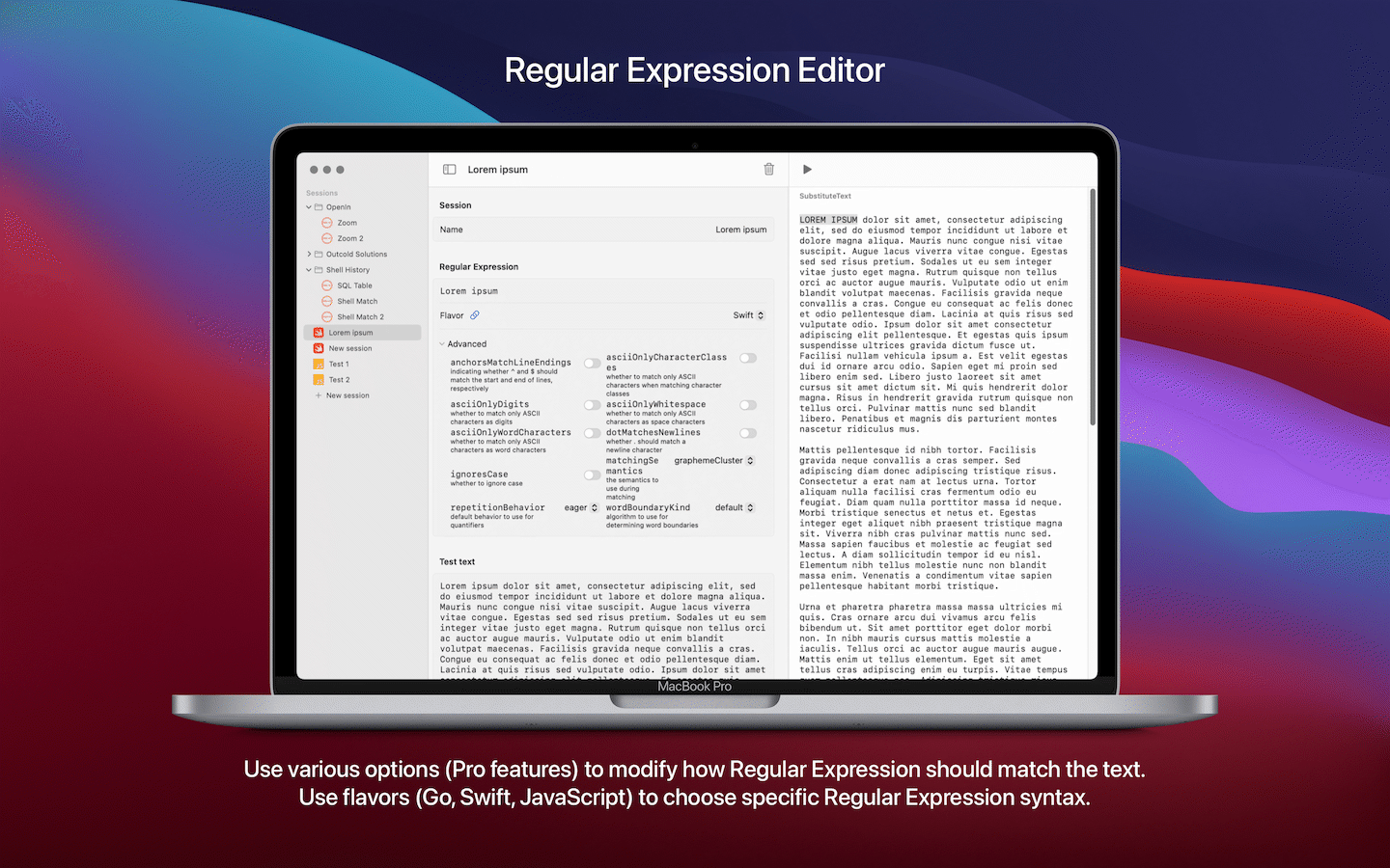 Use language specific flavors (Go, POSIX, JavaScript, Swift)